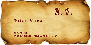 Meier Vince névjegykártya